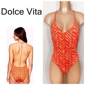 New. Dolce Vita plunge neck swimsuit. Retails $149